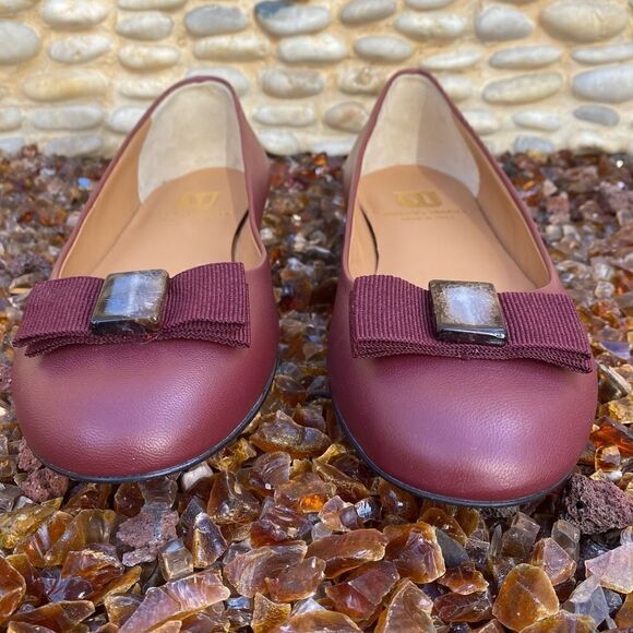 Bruno Magli Burgundy/Wine Leather Ballet Flats Size 38/US 8 NWOT - Picture 5 of 7